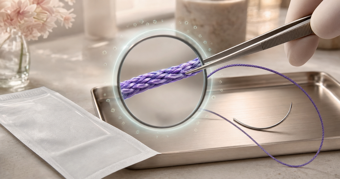 Antibacterial Braided Sutures for Cosmetic Surgery Healing