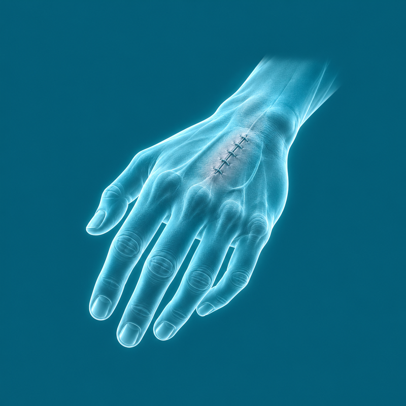 Dermatology Sutures – cyan clinical illustration