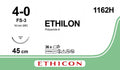 Ethicon ETHILON Black Monofilament Non - Absorbable Surgical Suture USP 4 - 0 18 in (45 cm) Black FS - 3 Reverse Cutting Needle 19 mm 3/8 Circle 1162H (Box of 36) - 1162H