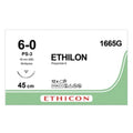 Ethicon ETHILON™ Black Monofilament Non - Absorbable Surgical Suture – USP 6 - 0 – 18 in (45 cm) – Black – PS - 3 Prime Reverse Cutting Needle 13 mm – 3/8 Circle – 1665G (Box of 12) - Medical Suture1665G