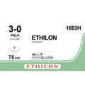 Ethicon ETHILON™ Black Monofilament Non - Absorbable Surgical Suture | USP 7 - 0 | 18 in (45 cm) | Black | P - 1 Prime Cutting Needle 11 mm | 3/8 Circle | 1696G (Box of 12) - Suture1696G