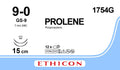 Ethicon PROLENE Polypropylene Blue Non - Absorbable Microsurgical Suture USP 9 - 0 15 cm (6 in) Double - Armed TG140 - 8 Cutting Edge Spatula Reverse Needles 1754G (Box of 12) - 1754G