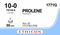 Ethicon PROLENE Polypropylene Blue Non - Absorbable Microsurgical Suture USP 10 - 0 30 cm (12 in) Double - Armed TG140 - 8 Cutting Edge Spatula Reverse Needles 1771G (Box of 12) - 1771G