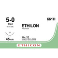 Ethicon ETHILON™ Black Monofilament Non - Absorbable Surgical Suture | USP 5 - 0 | 18 in (45 cm) | Black | FS - 2 Reverse Cutting Needle 19 mm | 3/8 Circle | 661H (Box of 36) - Suture661H