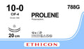 Ethicon PROLENE Polypropylene Blue Non - Absorbable Microsurgical Suture USP 10 - 0 20 cm (8 in) Double - Armed CIF - 4 Tapercut Needles 788G (Box of 12) - 788G