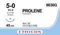 Ethicon PROLENE Polypropylene Blue Non - Absorbable Surgical Suture USP 5 - 0 45 cm (18 in) PC - 5 MULTIPASS Prime Conventional Cutting Needle 8630G (Box of 12) - 8630G