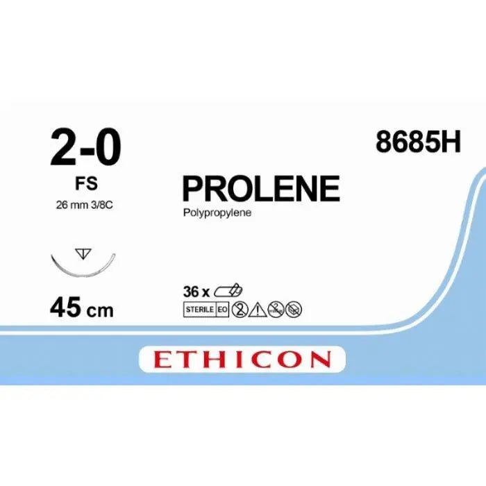 Ethicon PROLENE® Polypropylene Blue Non - Absorbable Surgical Suture (Box of 36) - 8685H