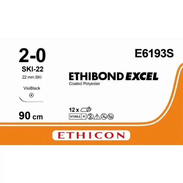 Ethicon ETHIBOND EXCEL Polyester Braided Non - Absorbable Surgical Suture  (Box of 12) - E6193G