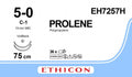 Ethicon PROLENE Polypropylene Blue Non - Absorbable Surgical Suture USP 5 - 0 (Metric 1) 75 cm C - 1X Taper Point Needle EH7257H (Box of 36) - EH7257H