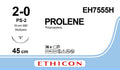 Ethicon PROLENE Polypropylene Blue Non - Absorbable Surgical Suture USP 2 - 0 45 cm PS - 2 PRIME MULTIPASS Reverse Cutting Needle EH7555H (Box of 36) - EH7555H
