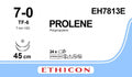 Ethicon PROLENE Polypropylene Blue Non - Absorbable Microsurgical Suture USP 7 - 0 45 cm TF - 6 Taper Point Needle (6.5 mm) EH7813E (Box of 24) - EH7813E