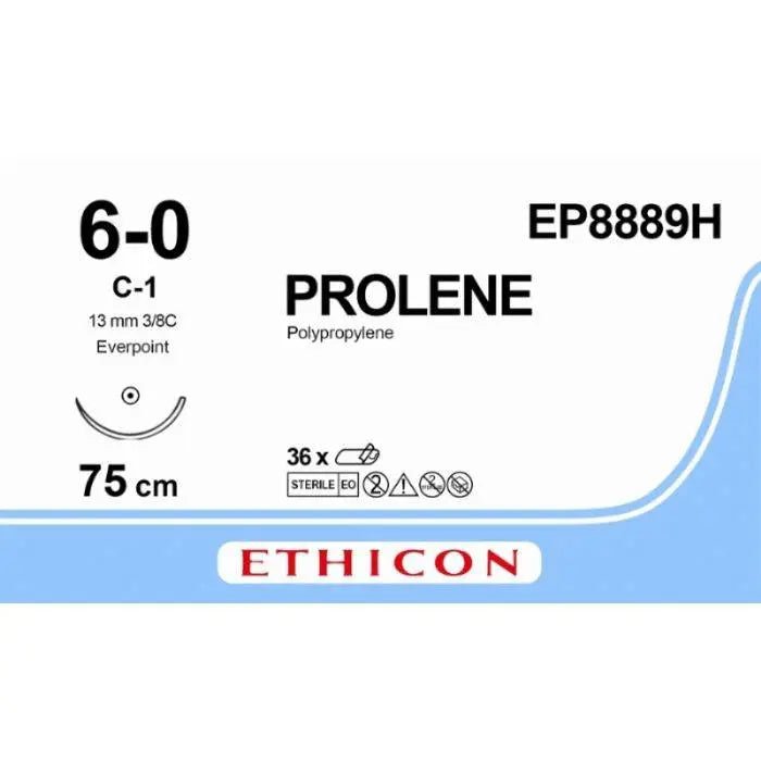 Ethicon PROLENE Polypropylene Non - Absorbable Monofilament Surgical Suture EP8889H