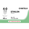 Ethicon ETHILON Green Monofilament Non - Absorbable Surgical Suture USP 4 - 0 18 in (45 cm) Green PS - 2S Prime Slim Reverse Cutting Needle 19 mm 3/8 Circle G1667SLH (Box of 36) - G1667SLH