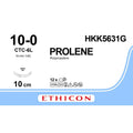 Ethicon PROLENE Polypropylene Blue Non - Absorbable Microsurgical Suture USP 10 - 0 10 cm Double - Armed CTC - 6L CS Ultima Conventional Cutting Needles (14 mm) HKK5631G (Box of 12) - HKK5631G