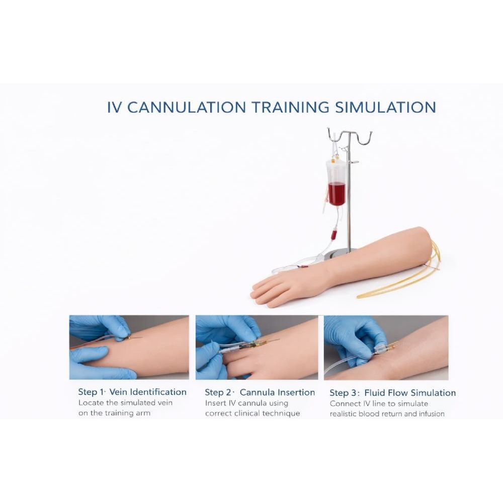 Medical Injection Training Arm Venipuncture & IV Injection Practice Simulator - Surgical TrainingIVT-001