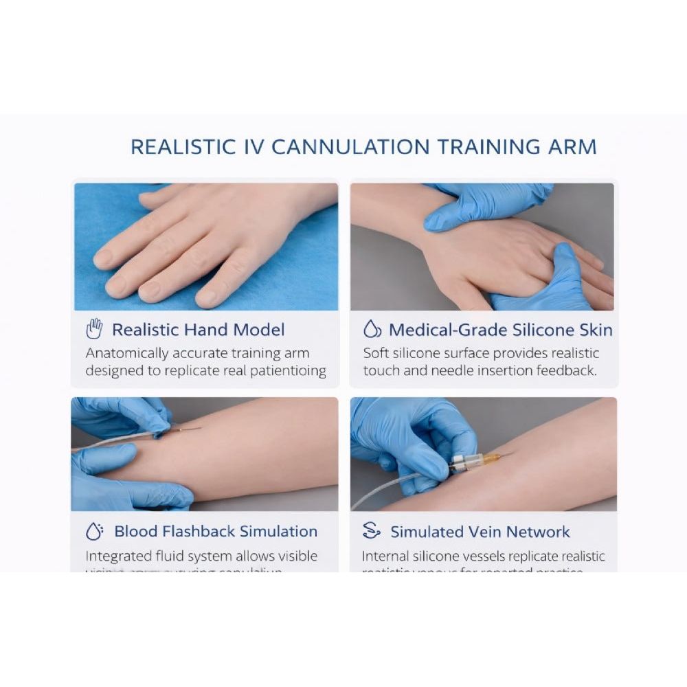 Medical Injection Training Arm Venipuncture & IV Injection Practice Simulator - Surgical TrainingIVT-001