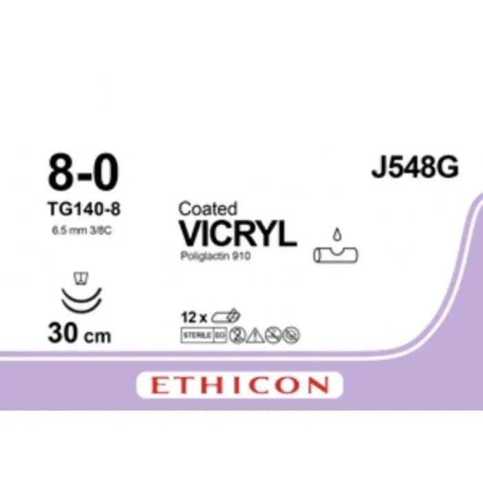 Ethicon COATED VICRYL Polyglactin 910 Braided Absorbable Surgical Suture 548G