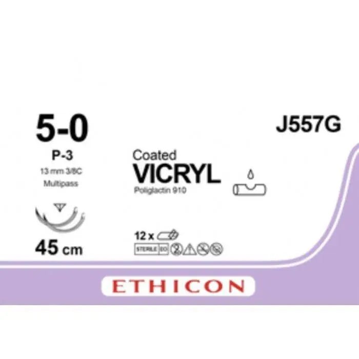 Ethicon COATED VICRYL Polyglactin 910 Braided Absorbable Surgical Suture – J557G