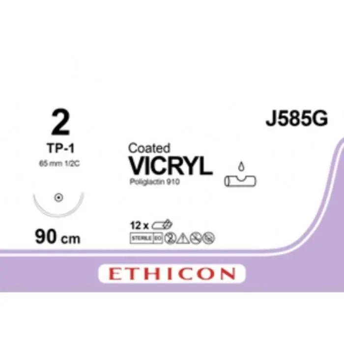 Ethicon COATED VICRYL Polyglactin 910 Braided Absorbable Surgical Suture – J585G