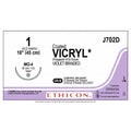 Ethicon COATED VICRYL Polyglactin 910 Braided Absorbable Surgical Suture – USP 1 – 8 x 45 cm – Violet – Single - Armed Taper Point MO - 4 CONTROL RELEASE Needle 37 mm, 1/2 Circle – J702D (Box of 12) Size: 1 Colour: Violet Style: Taper Point MO - 4 - J702D