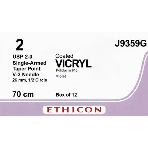 Ethicon COATED VICRYL Polyglactin 910 Braided Absorbable Surgical Suture J9359G