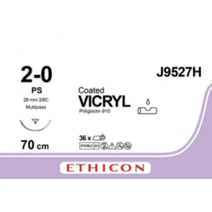 Ethicon COATED VICRYL Polyglactin 910 Braided Absorbable Surgical Suture – J9527H