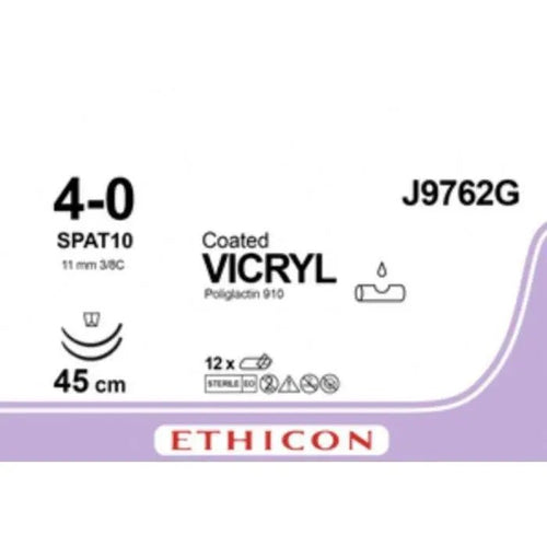 Ethicon COATED VICRYL Polyglactin 910 Braided Absorbable Surgical Suture – J9762G