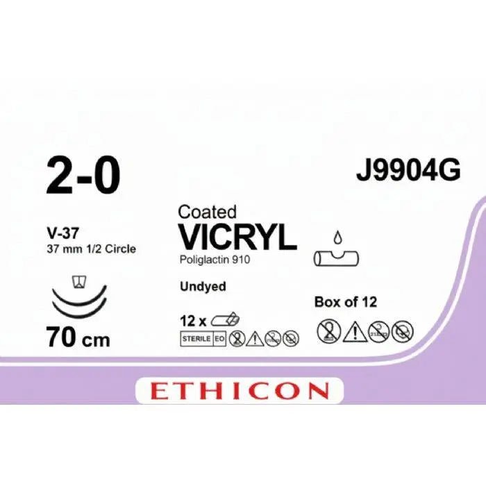 Ethicon COATED VICRYL Polyglactin 910 Braided Absorbable Surgical Suture – J9904G