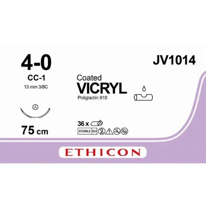 Ethicon VICRYL Polyglactin 910 Braided Absorbable Surgical Suture – JV1014