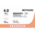 Ethicon MONOCRYL Plus Antibacterial Monofilament Absorbable Surgical Suture | USP 4 - 0 | 70 cm | Violet | Taper Point Needle (17 mm, 1/2 Circle) | MCP3435G (Box of 12) - SutureMCP3435G
