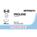Ethicon PROLENE Polypropylene Blue Non - Absorbable Surgical Suture USP 6 - 0 45 cm P - 1 PRIME Reverse Cutting Needle MPP8697H (Box of 36) - MPP8697H
