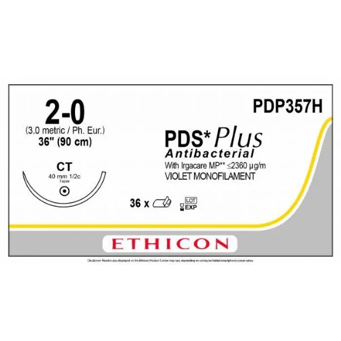 Ethicon PDS® Plus Antibacterial (Polydioxanone) Violet Absorbable Surgical (Box of 36) PDP357H