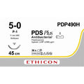 Ethicon PDS® Plus Antibacterial (Polydioxanone) Undyed Absorbable Surgical Suture | USP 5 - 0 | 45 cm | P - 1 PRIME™ Reverse Cutting Needle (11 mm) | MULTIPASS® | PDP490H (Box of 36) - SuturePDP490H