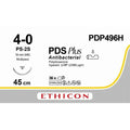Ethicon PDS® Plus Antibacterial (Polydioxanone) Undyed Absorbable Surgical Suture | USP 4 - 0 | 45 cm | PS - 2S PRIME™ Reverse Cutting Needle | PDP496H (Box of 36) - SuturePDP496H