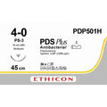 Ethicon PDS® Plus Antibacterial (Polydioxanone) Undyed Absorbable Surgical Suture | USP 4 - 0 | 45 cm | PS - 3 PRIME™ Reverse Cutting Needle (16 mm) | MULTIPASS® | PDP501H (Box of 36) - SuturePDP501H