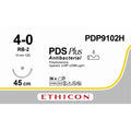Ethicon PDS® Plus Antibacterial (Polydioxanone) Violet Absorbable Veterinary Suture | USP 4 - 0 | 45 cm | RB - 2 Taper Point Needle (13 mm) | PDP9102H (Box of 36) - SuturePDP9102H