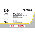 Ethicon PDS™ Plus Antibacterial (Polydioxanone) Violet Absorbable Surgical Suture – USP 2 - 0 – 70 cm – V - 34 Needle – PDP9380H (Box of 36) - SuturePDP9380H