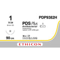 Ethicon PDS® Plus Antibacterial (Polydioxanone) Violet Absorbable Surgical Suture – USP 1 – 90 cm – V - 34 TAPERCUT® Needle (36 mm) – PDP9382H (Box of 36) - SuturePDP9382H