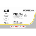 Ethicon PDS® Plus Antibacterial (Polydioxanone) Undyed Absorbable Veterinary Suture | USP 4 - 0 | 70 cm | PS PRIME™ MP Reverse Cutting Needle (26 mm) | PDP9624H (Box of 36) - SuturePDP9624H
