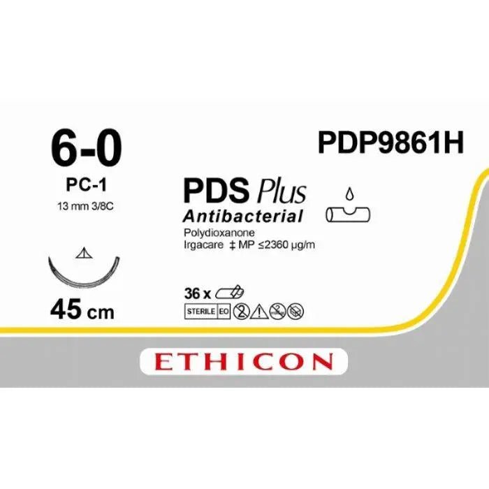 Ethicon PDS® Plus Antibacterial (Polydioxanone) Undyed Absorbable Veterinary Suture PDP9861H