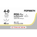 Ethicon PDS® Plus Antibacterial (Polydioxanone) Undyed Absorbable Surgical Suture | USP 4 - 0 | 45 cm | PC - 3 PRIME™ MP Conventional Cutting Needle (16 mm) | PDP9867H (Box of 36) - SuturePDP9867H
