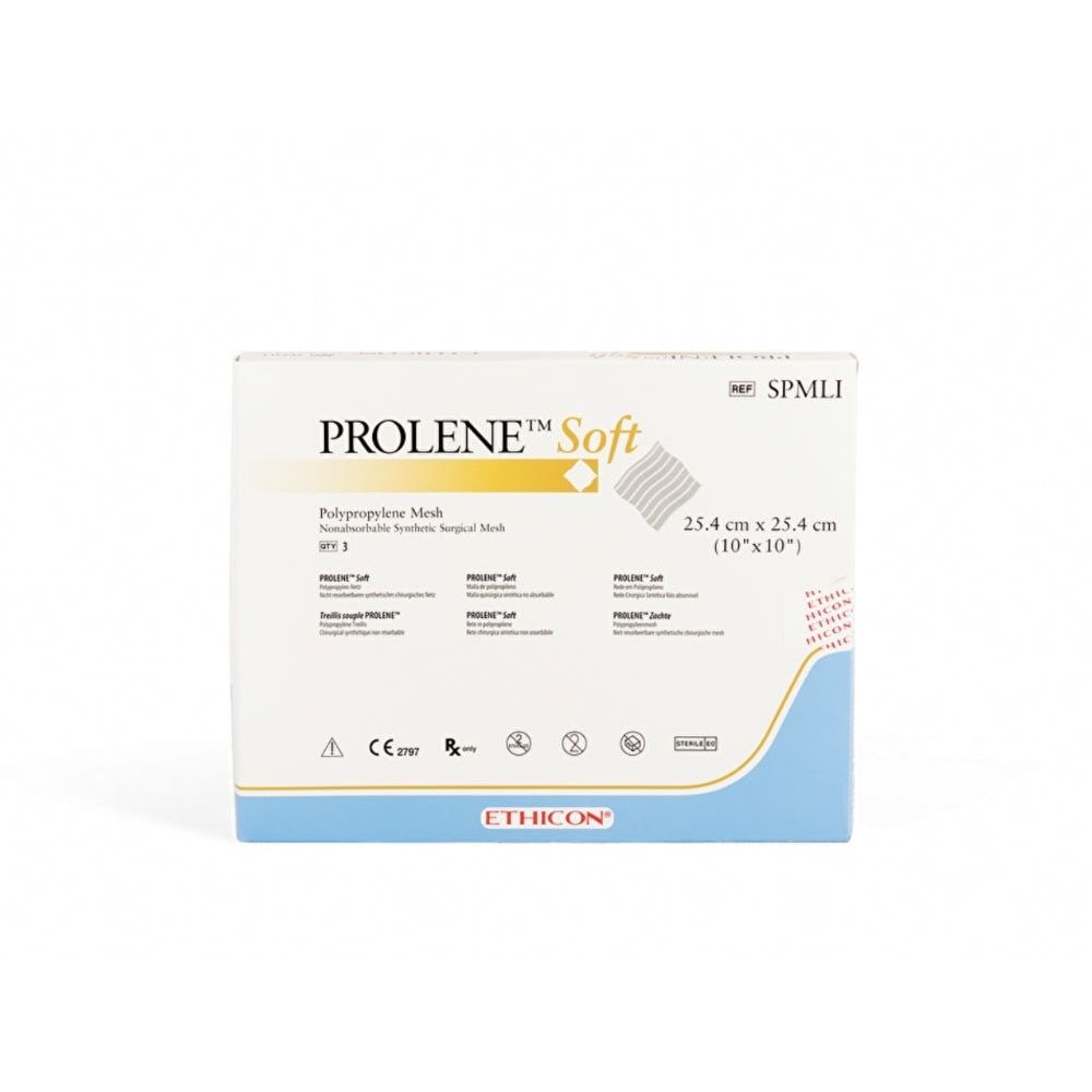 Ethicon PROLENE Soft Polypropylene Mesh Non - Absorbable Surgical Hernia Repair Mesh 6 in × 6 in Macroporous Polypropylene SPMH (Box of 6) - SPMH