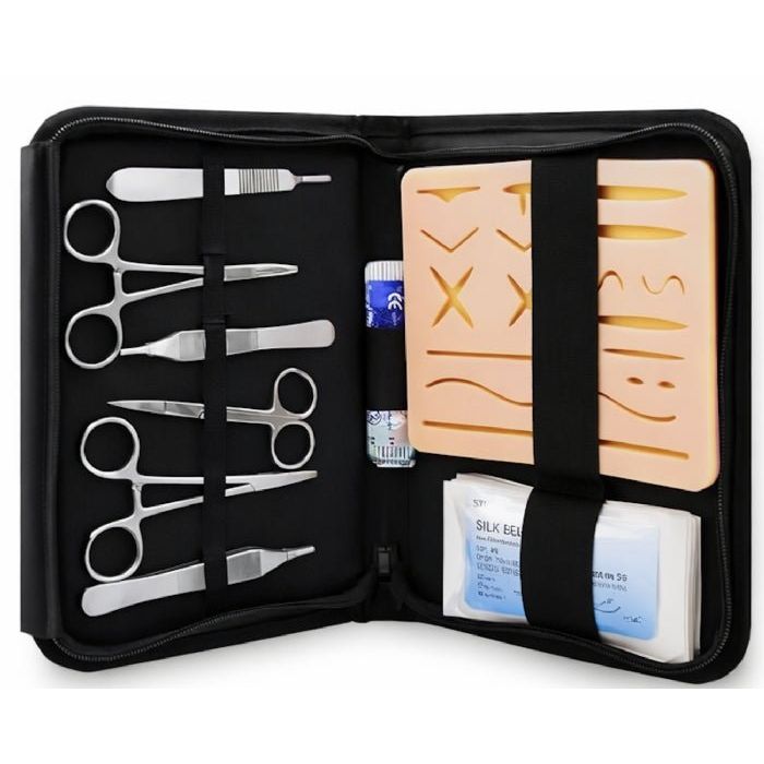 Professional Suturing Practice Kit 3 Layer Silicone Suture Training Pad & Surgical Instruments - Surgical TrainingSTK