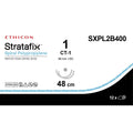 Ethicon STRATAFIX Polypropylene Non - Absorbable Monofilament Surgical Suture USP 1 48 cm Undyed Double - Armed Taperpoint Needles (36 mm, 1/2 Circle) SXPL2B400 (Box of 12) - SXPL2B400