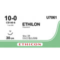 Ethicon ETHILON Black Monofilament Non - Absorbable Microsurgical Suture USP 10 - 0 12 in (30 cm) Black CS140 - 6 Taper Point Needle 6.5 mm 3/8 Circle U7061 (Box of 12) - U7061