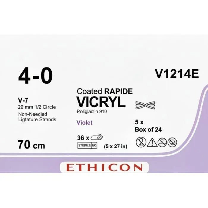 Ethicon VICRYL Polyglactin 910 Braided Absorbable Surgical Suture – V1214E