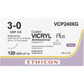 Ethicon VICRYL PLUS Polyglactin 910 Braided Absorbable Antibacterial Surgical Suture – VCP2406G