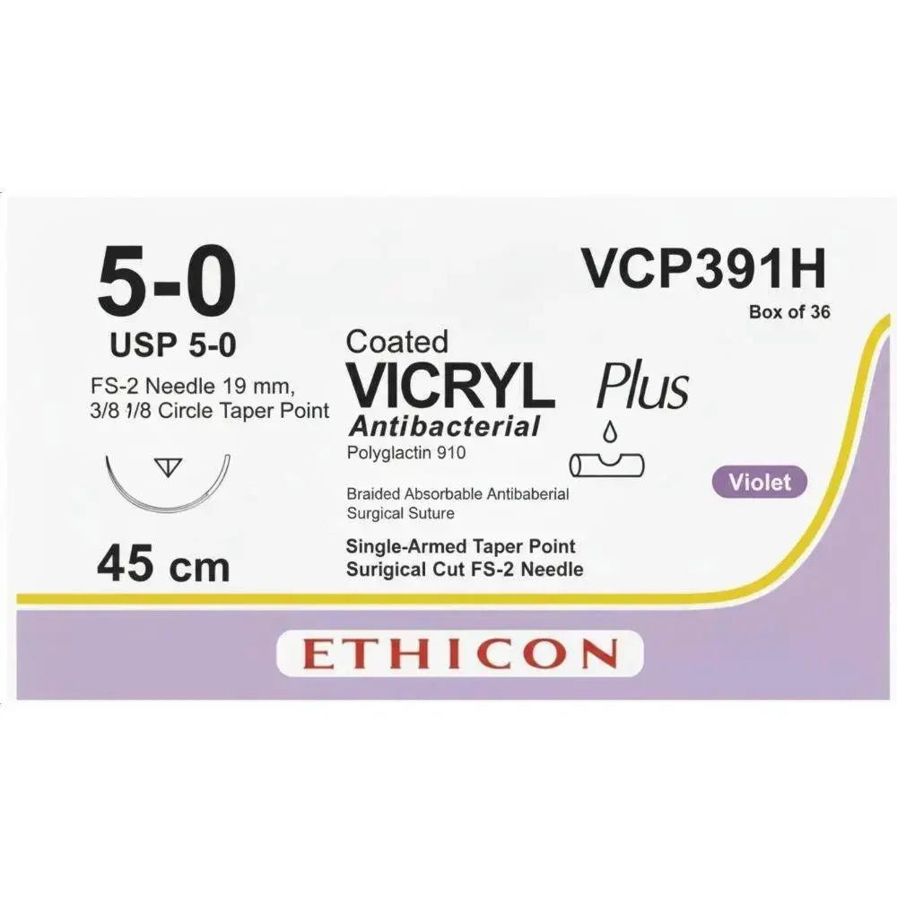 Ethicon VICRYL PLUS Polyglactin 910 Braided Absorbable Antibacterial Surgical Suture – VCP391H