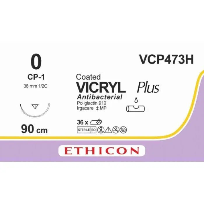 Ethicon VICRYL PLUS Polyglactin 910 Braided Absorbable Antibacterial Surgical Suture VCP473H