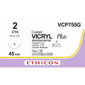 Ethicon VICRYL PLUS Polyglactin 910 Braided Absorbable Antibacterial Surgical Suture VCP755G